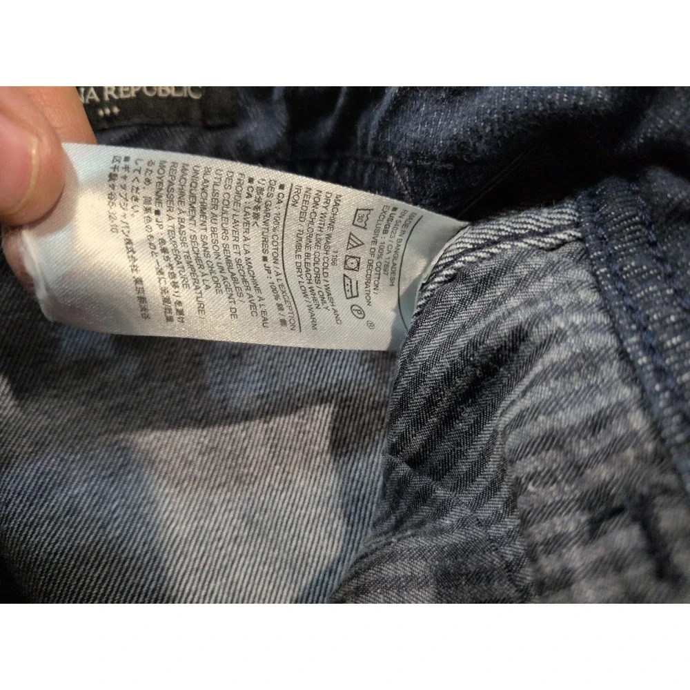 Banana Republic Mens 38x32 Cargo Pants Indigo Blue Cotton Straight Leg Utility